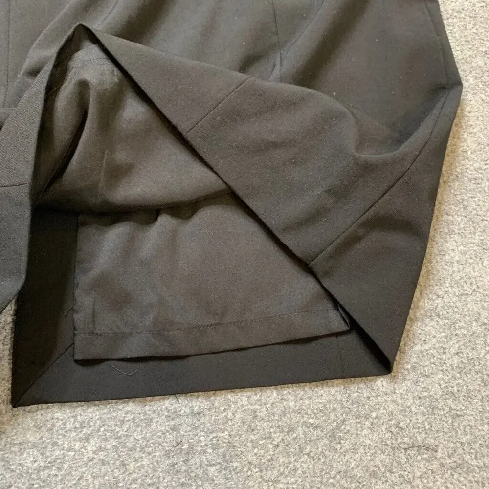 White House Black Market Skirt Womens 2 Black Stretch Pencil Slit Front Side Zip